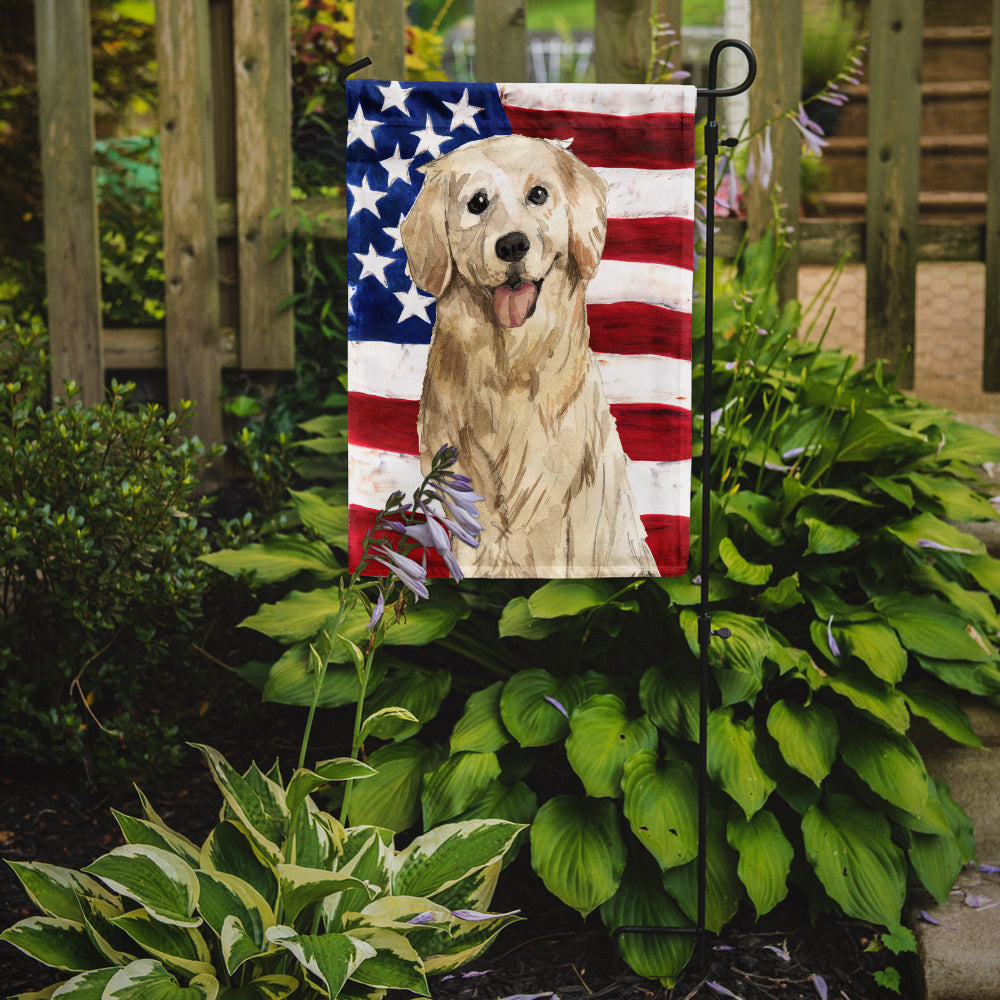 Patriotic USA Golden Retriever Flag Garden Size CK1730GF  the-store.com.