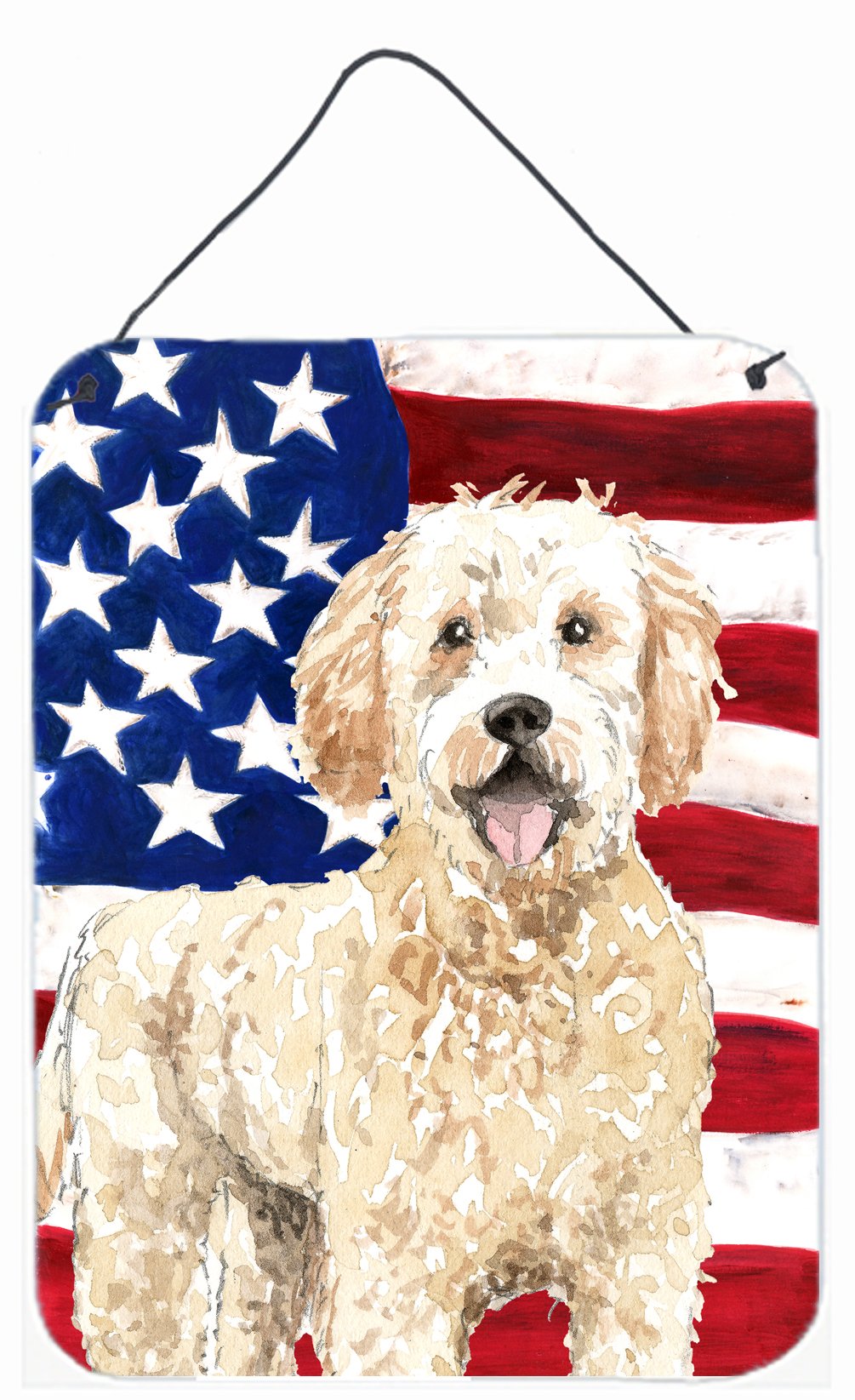 Patriotic USA Goldendoodle Wall or Door Hanging Prints CK1731DS1216 by Caroline&#39;s Treasures