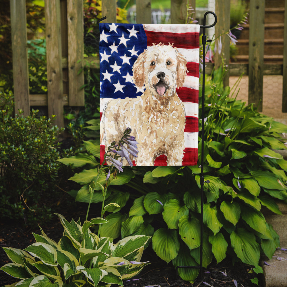 Patriotic USA Goldendoodle Flag Garden Size CK1731GF  the-store.com.