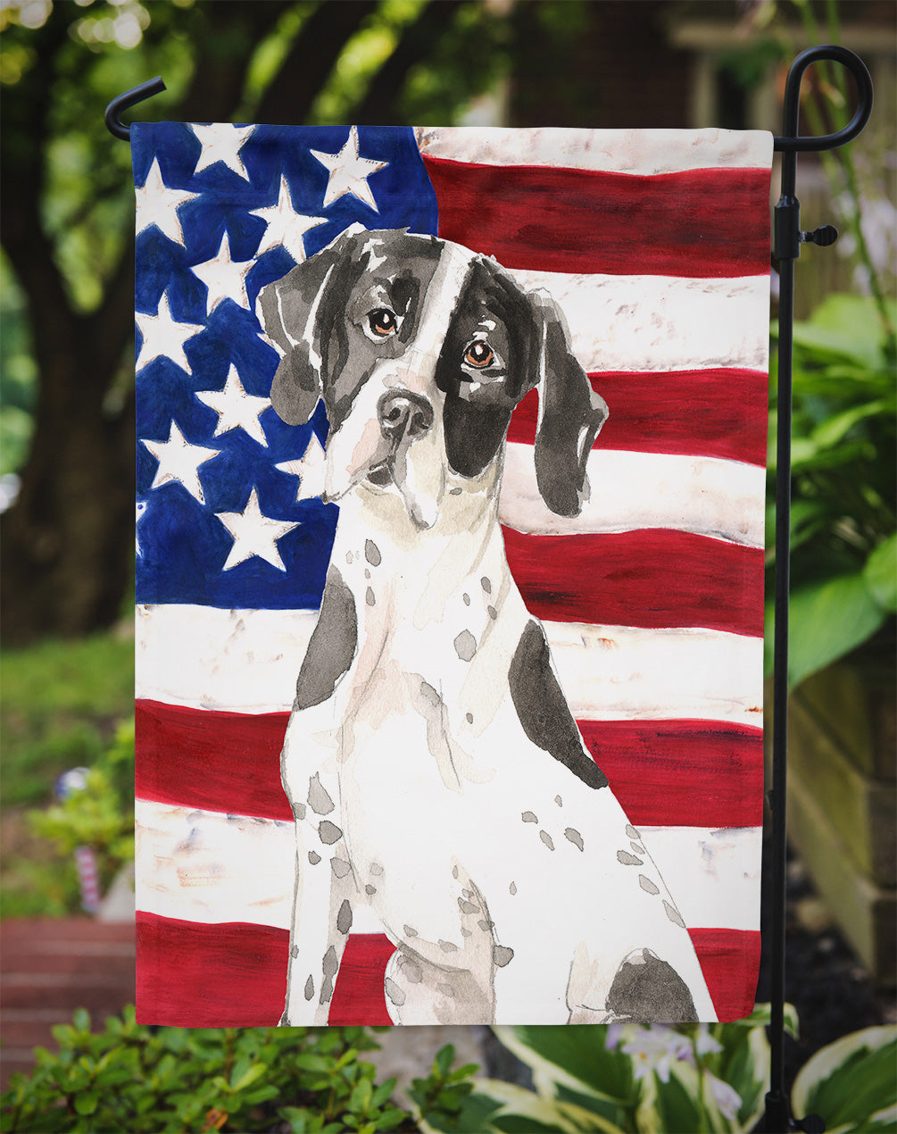 Patriotic USA English Pointer Flag Garden Size CK1732GF  the-store.com.