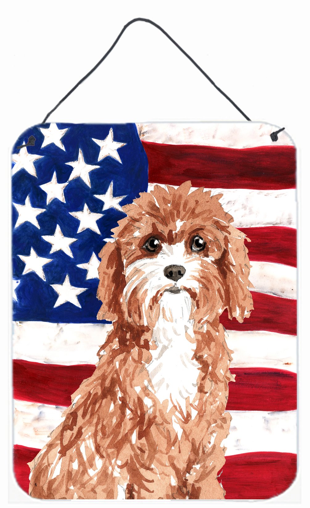 Patriotic USA Cavapoo Wall or Door Hanging Prints CK1733DS1216 by Caroline&#39;s Treasures