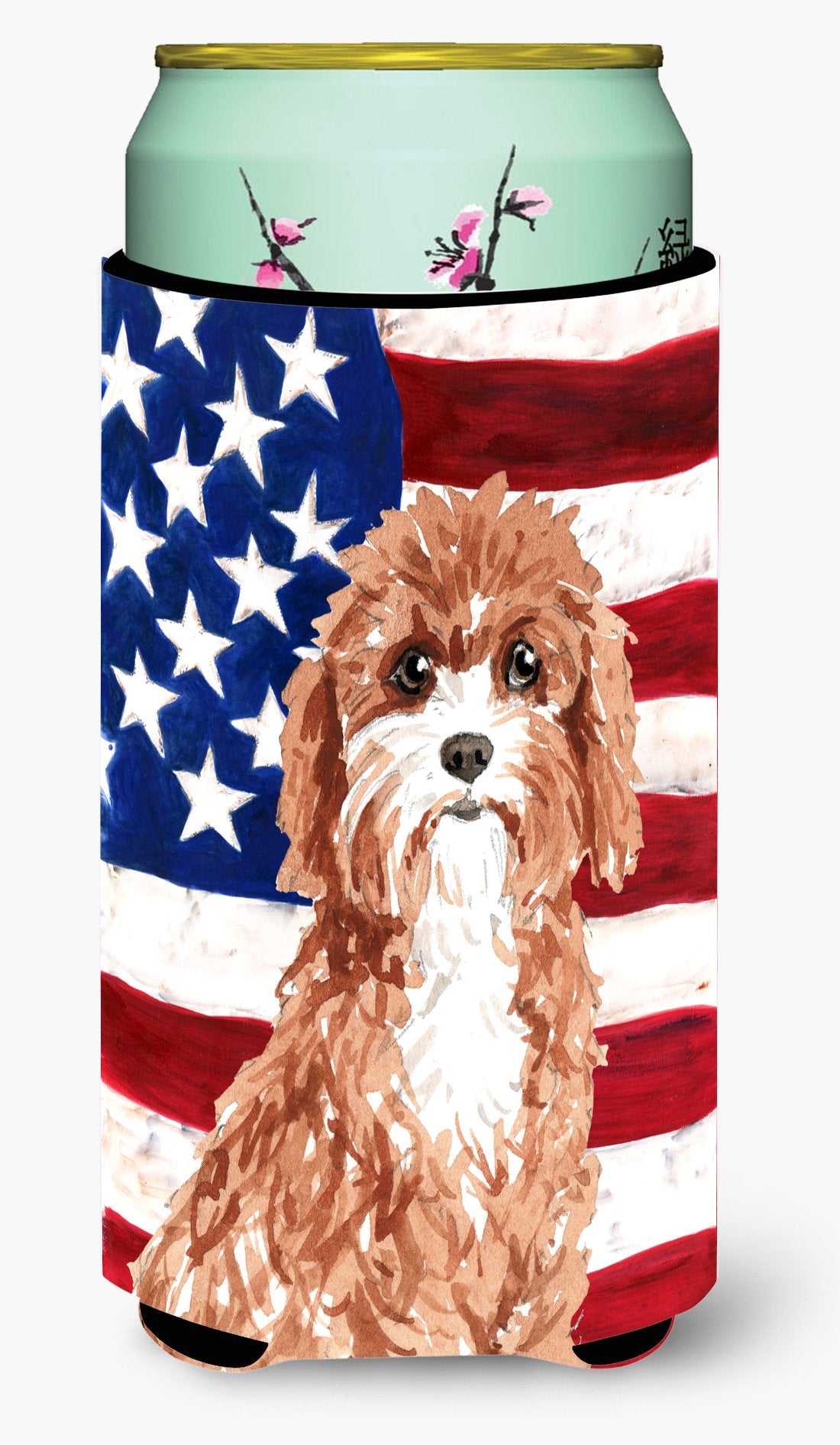 Patriotic USA Cavapoo Tall Boy Beverage Insulator Hugger CK1733TBC by Caroline's Treasures