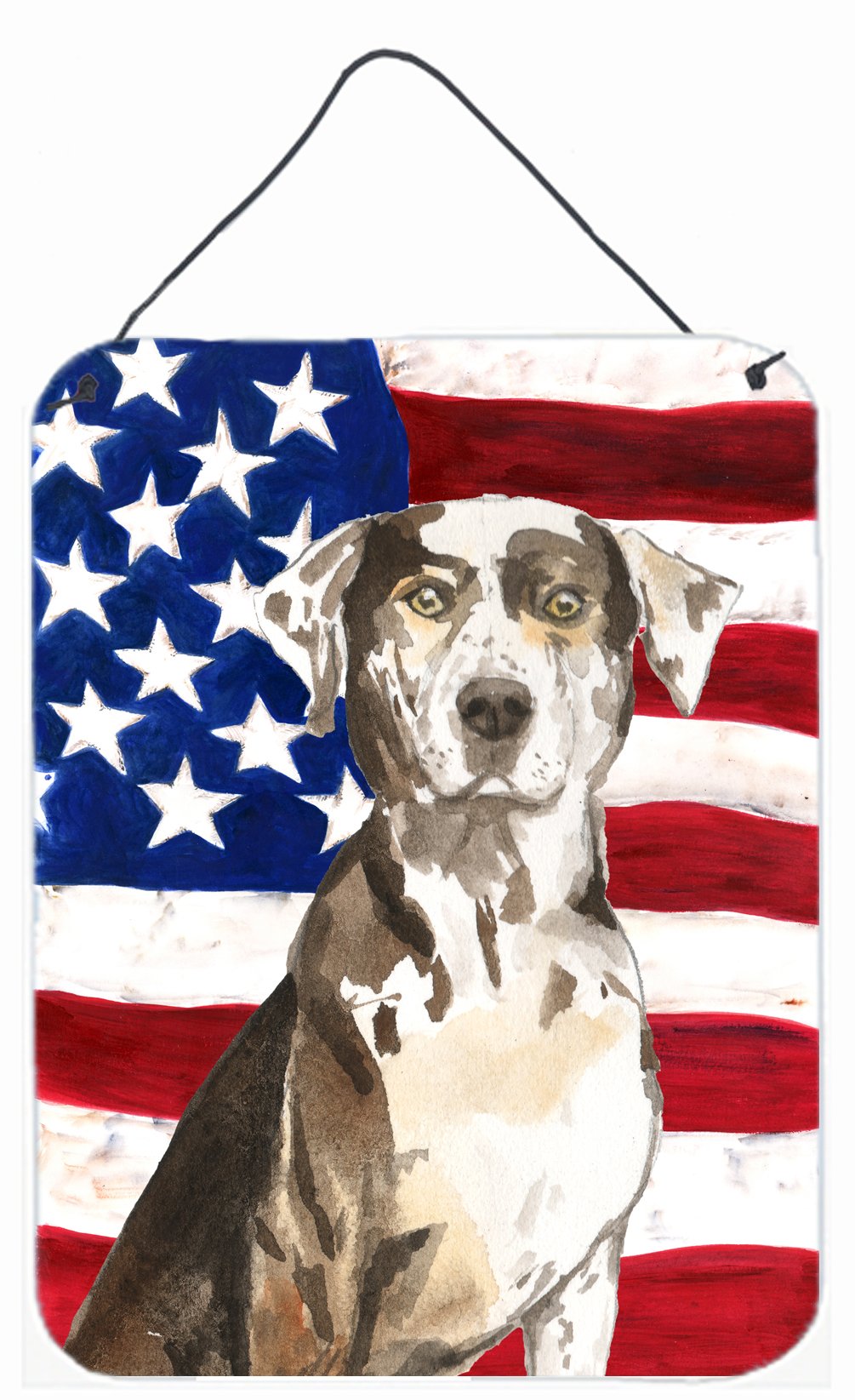 Patriotic USA Catahoula Leopard Dog Wall or Door Hanging Prints CK1734DS1216 by Caroline's Treasures