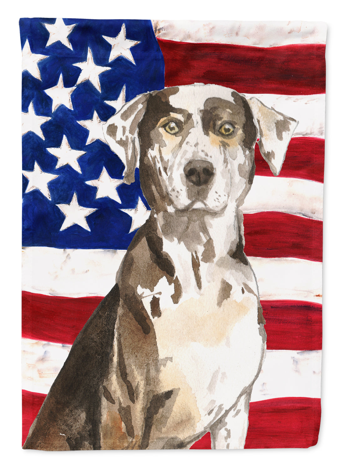 Patriotic USA Catahoula Leopard Dog Flag Garden Size CK1734GF  the-store.com.