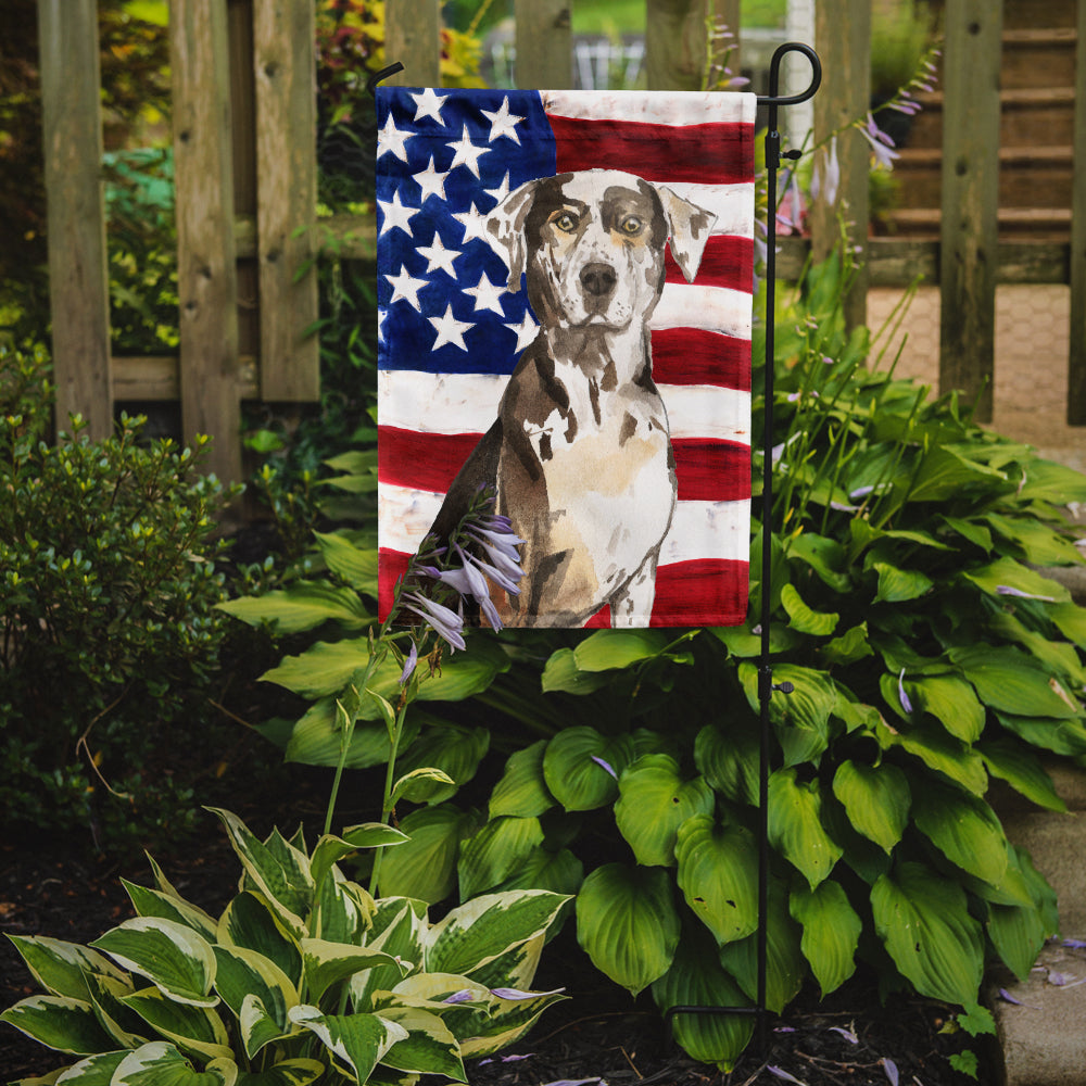 Patriotic USA Catahoula Leopard Dog Flag Garden Size CK1734GF  the-store.com.