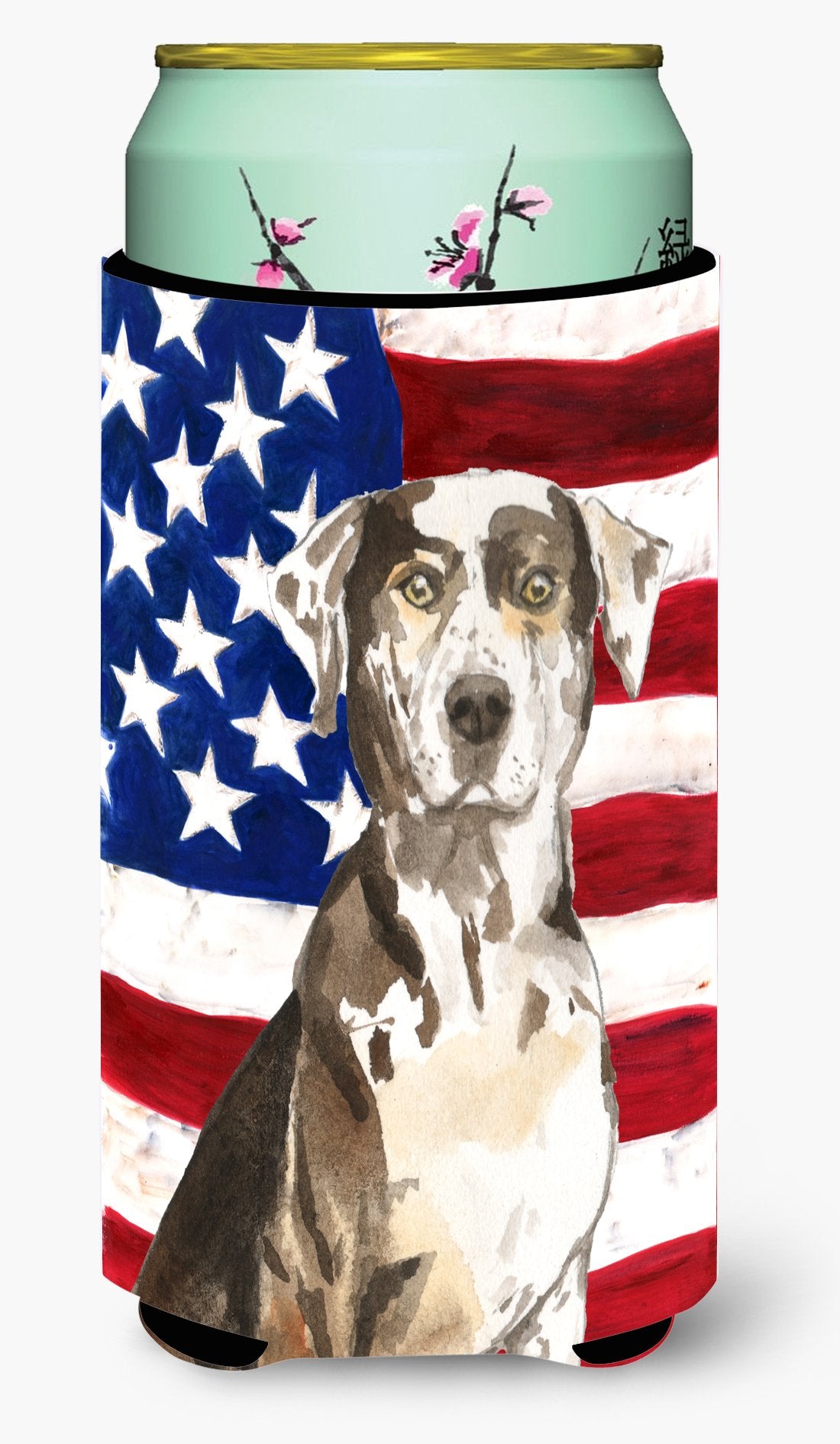 Patriotic USA Catahoula Leopard Dog Tall Boy Beverage Insulator Hugger CK1734TBC by Caroline's Treasures