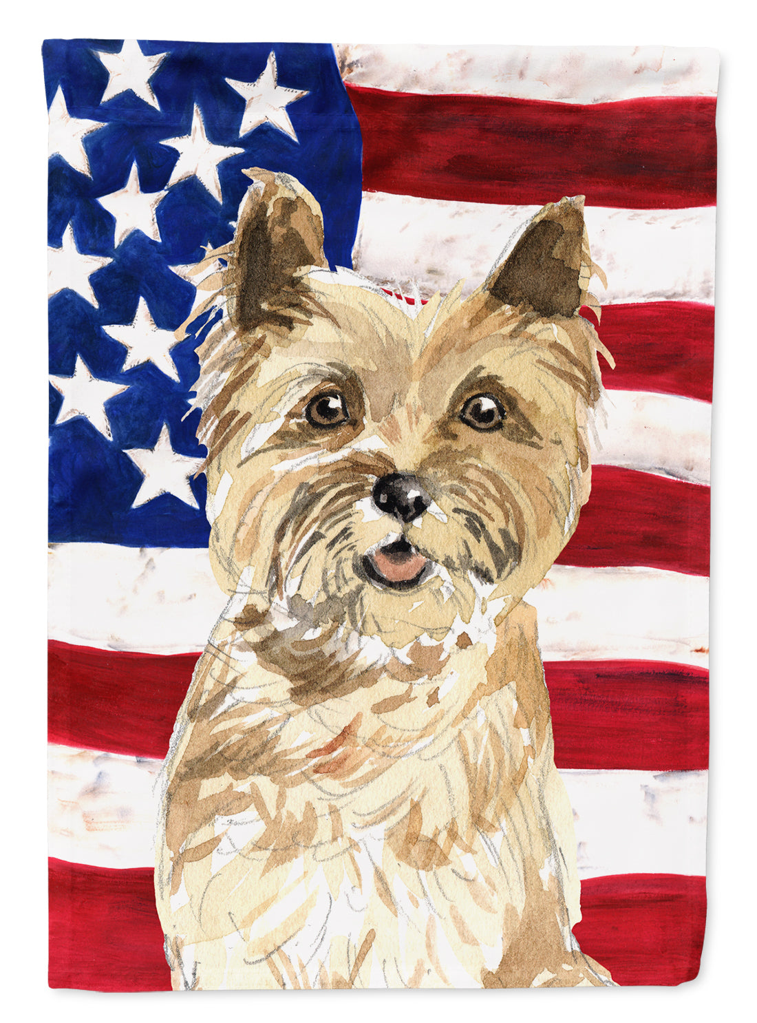 Patriotic USA Cairn Terrier Flag Canvas House Size CK1735CHF  the-store.com.