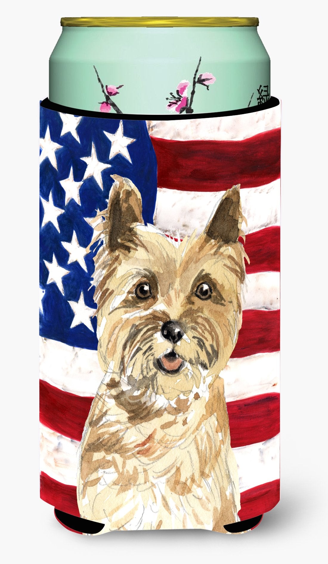 Patriotic USA Cairn Terrier Tall Boy Beverage Insulator Hugger CK1735TBC by Caroline&#39;s Treasures