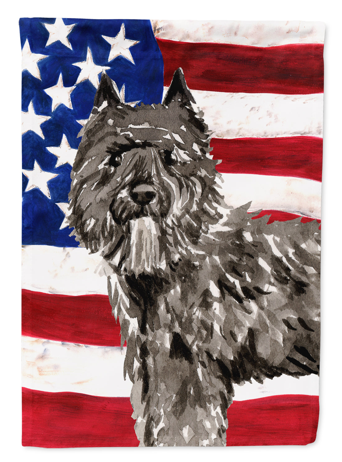 Patriotic USA Bouvier des Flandres Flag Canvas House Size CK1737CHF  the-store.com.