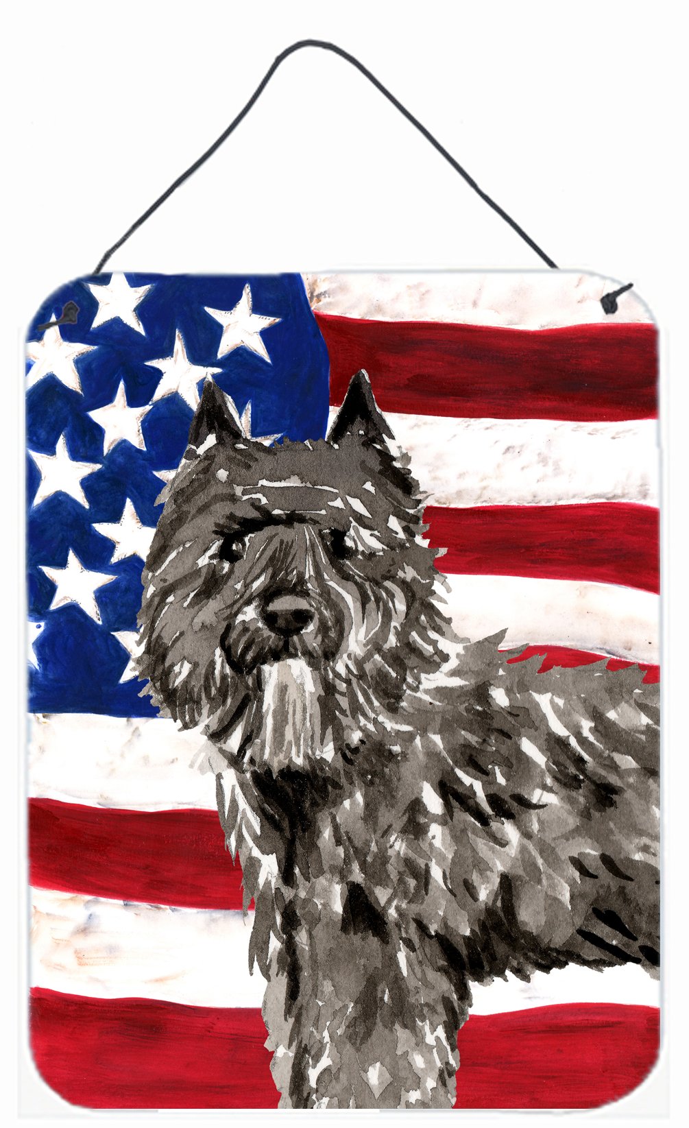 Patriotic USA Bouvier des Flandres Wall or Door Hanging Prints CK1737DS1216 by Caroline&#39;s Treasures