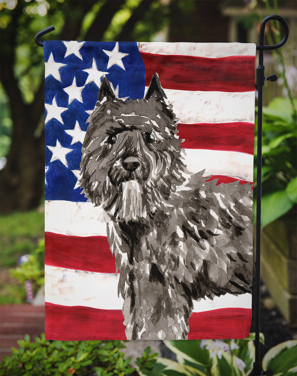 Patriotic USA Bouvier des Flandres Flag Garden Size CK1737GF  the-store.com.