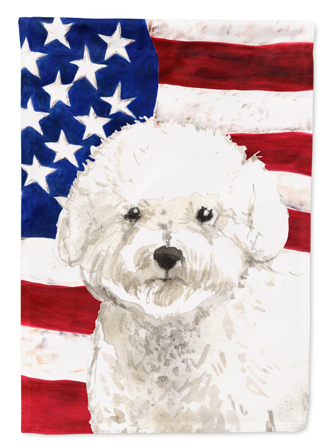 Patriotic USA Bichon Frise Flag Canvas House Size CK1740CHF  the-store.com.