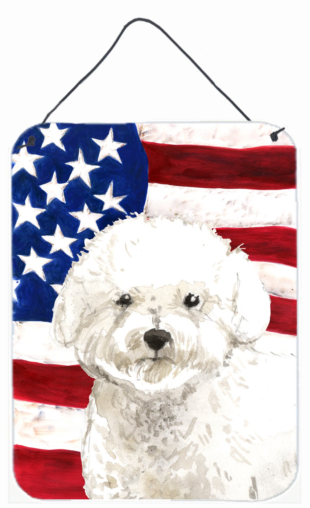 Patriotic USA Bichon Frise Wall or Door Hanging Prints CK1740DS1216 by Caroline's Treasures