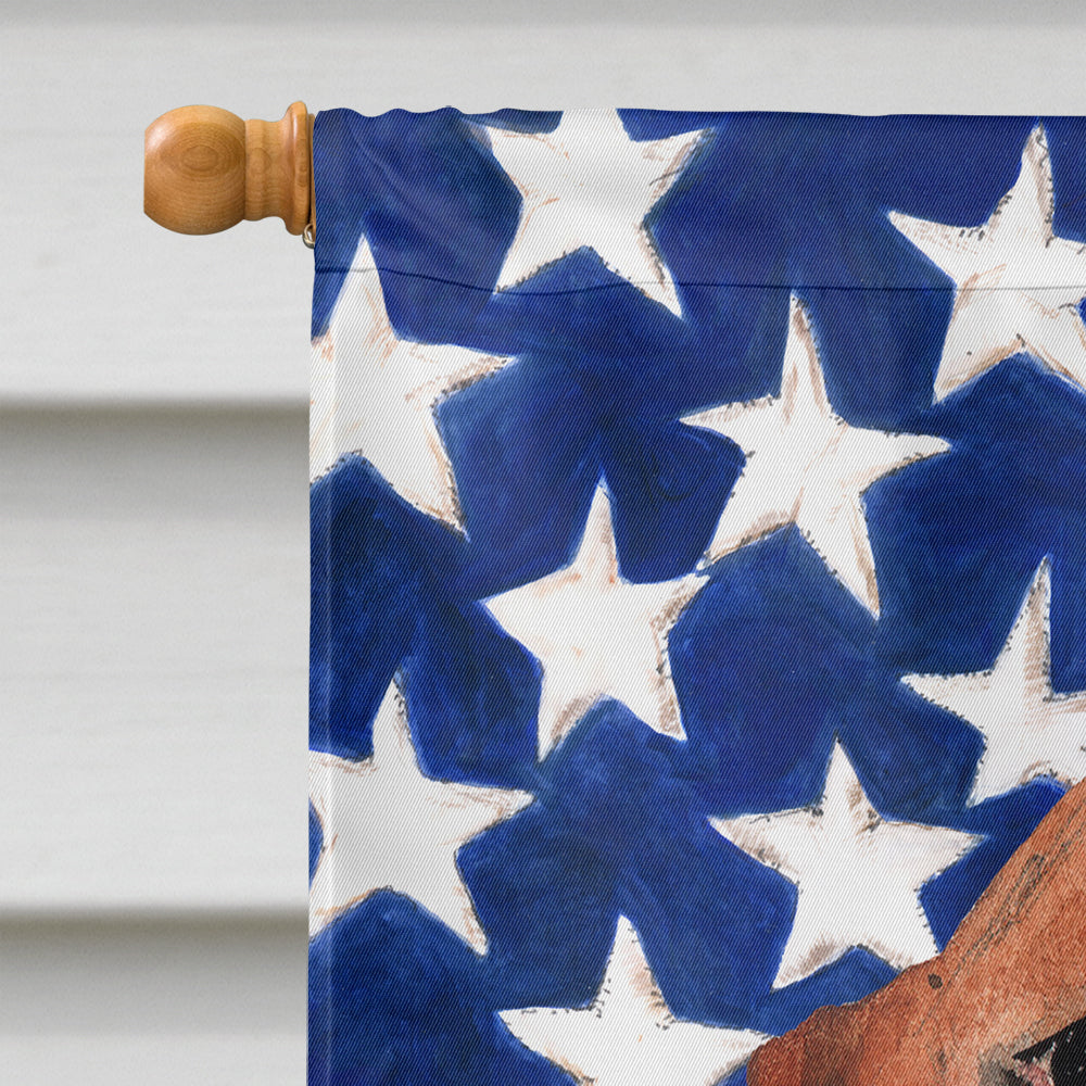 Patriotic USA Basset Hound Flag Canvas House Size CK1742CHF  the-store.com.
