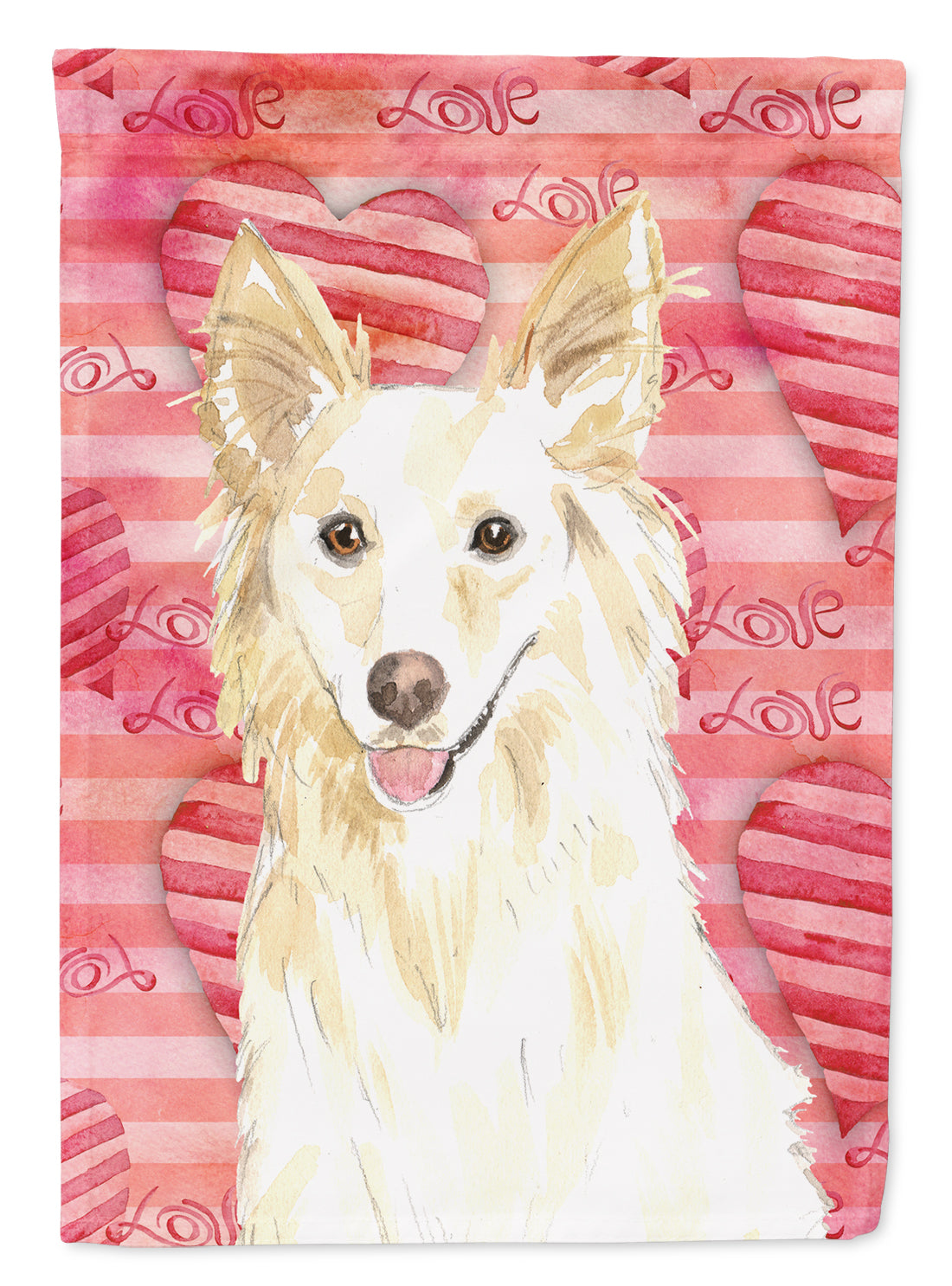 Love a White Collie Flag Garden Size CK1745GF  the-store.com.