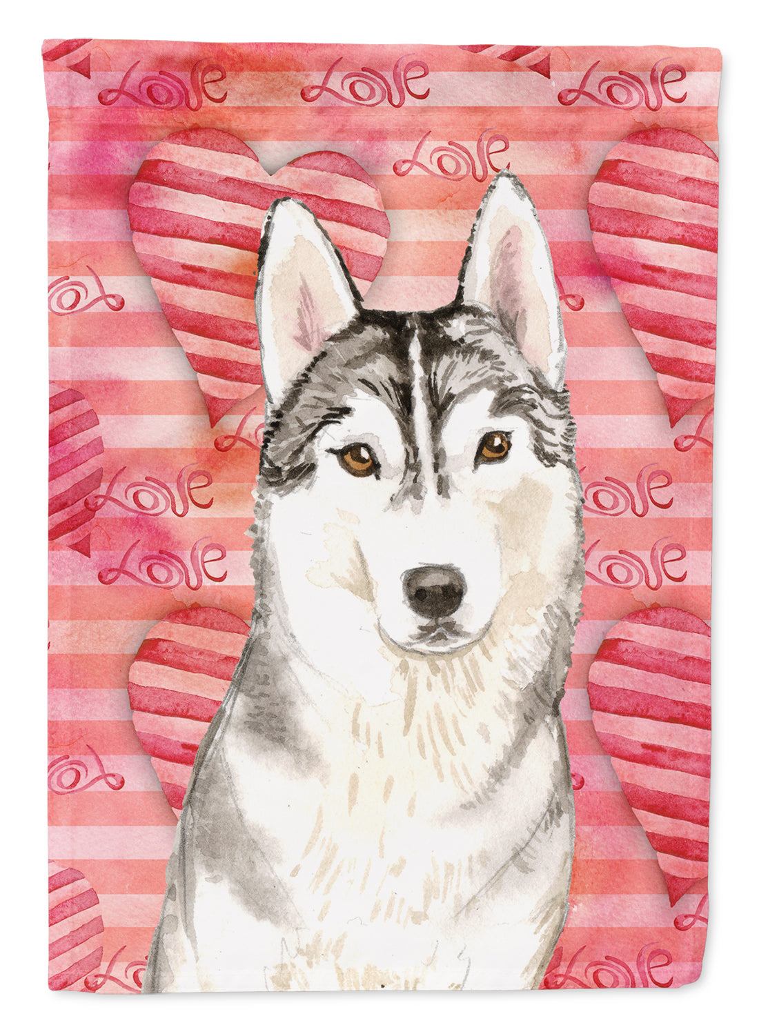 Love a Siberian Husky Flag Canvas House Size CK1750CHF  the-store.com.