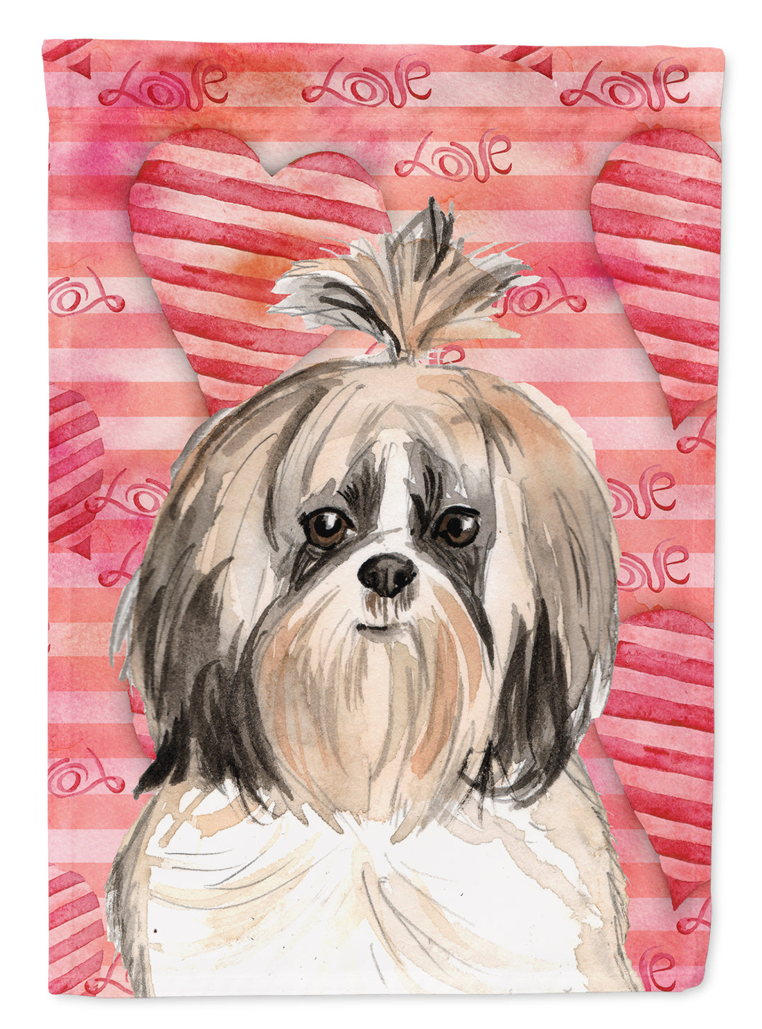 Love a Shih Tzu Flag Canvas House Size CK1752CHF  the-store.com.