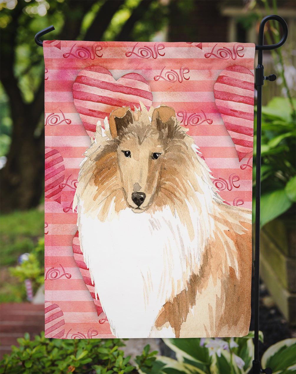 Love a Rough Collie Flag Garden Size CK1756GF  the-store.com.