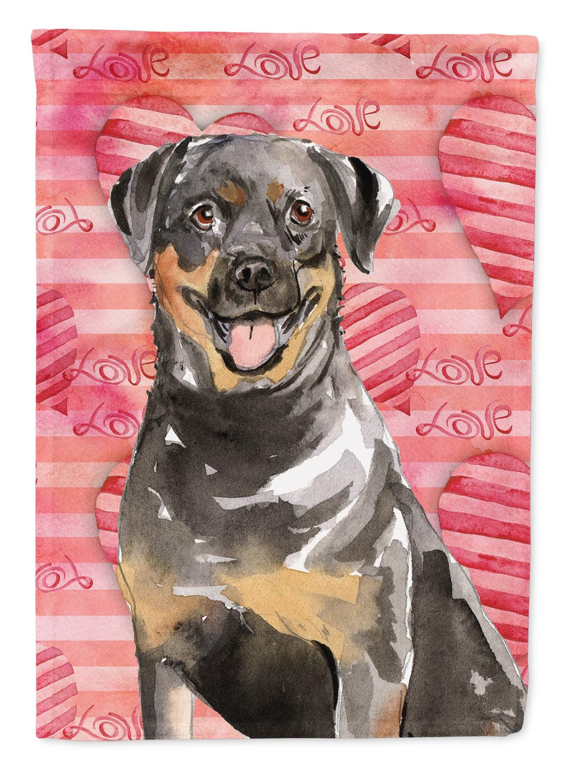 Love a Rottweiler Flag Canvas House Size CK1757CHF  the-store.com.