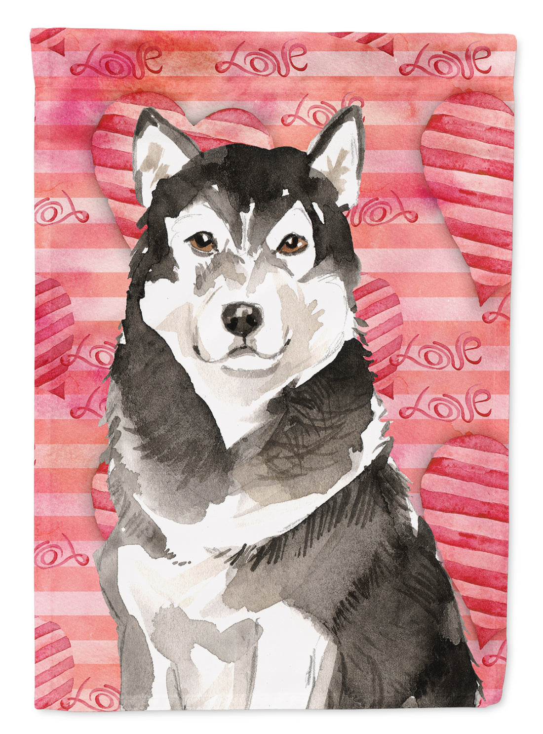 Love a Alaskan Malamute Flag Canvas House Size CK1761CHF  the-store.com.