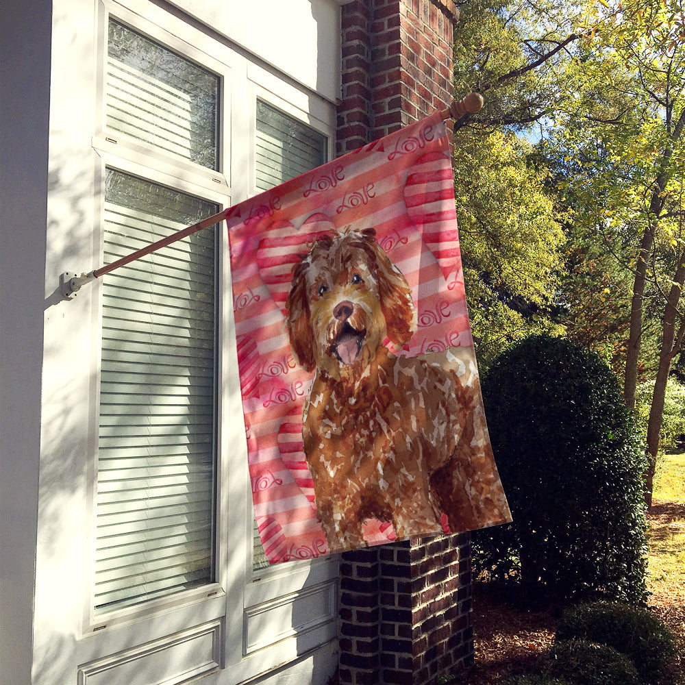 Love a Labradoodle Flag Canvas House Size CK1763CHF  the-store.com.