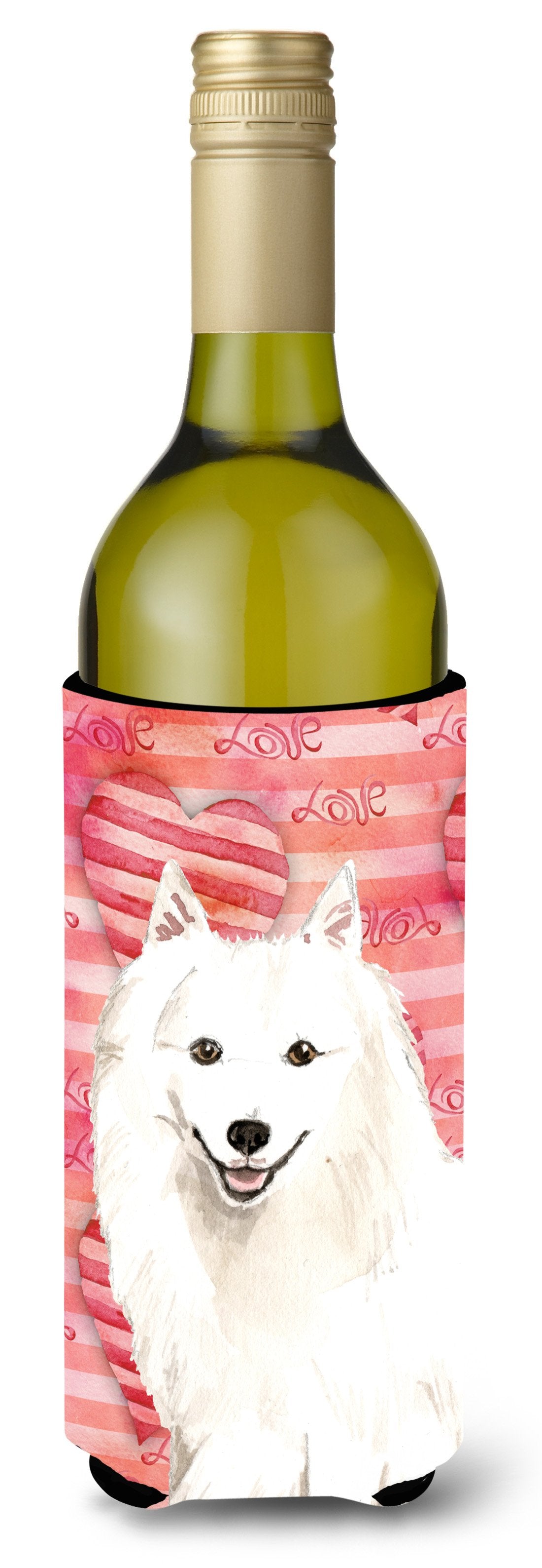 Love a Japanese Spitz Wine Bottle Beverge Insulator Hugger CK1764LITERK by Caroline's Treasures