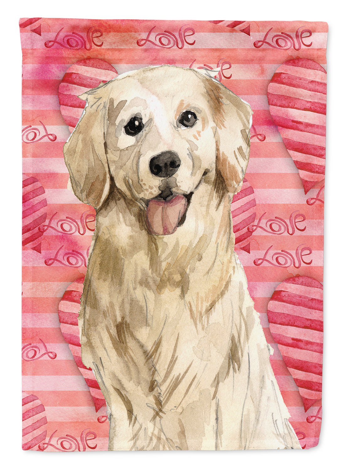 Love a Golden Retriever Flag Canvas House Size CK1767CHF  the-store.com.