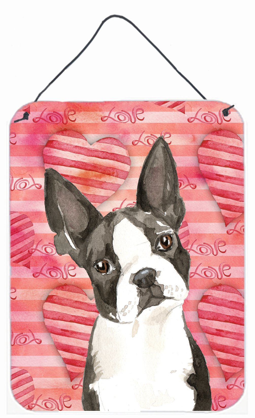 Love a Boston Terrier Wall or Door Hanging Prints CK1775DS1216 by Caroline's Treasures