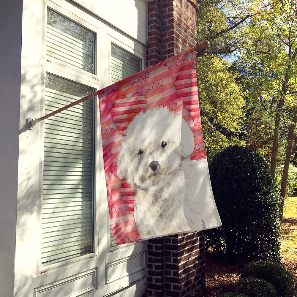 Love a Bichon Frise Flag Canvas House Size CK1777CHF  the-store.com.