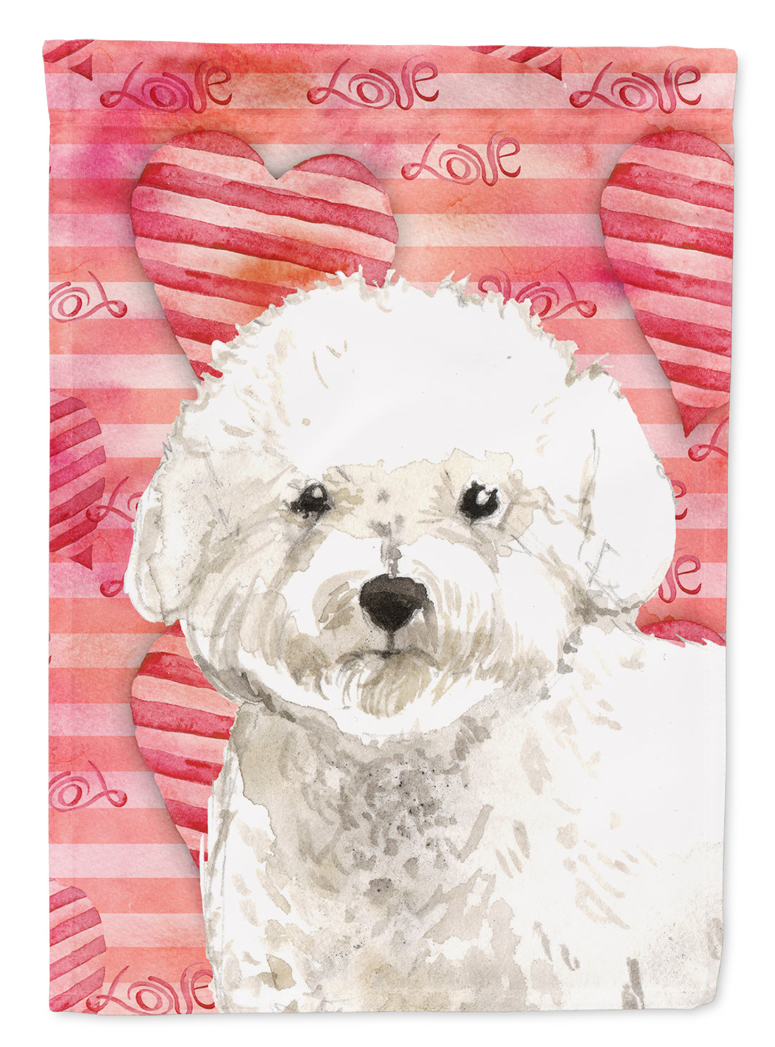 Love a Bichon Frise Flag Canvas House Size CK1777CHF  the-store.com.