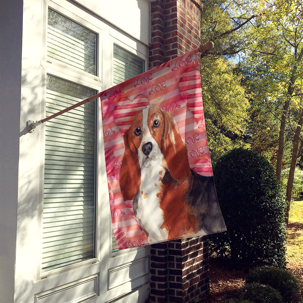 Love a Basset Hound Flag Canvas House Size CK1779CHF  the-store.com.