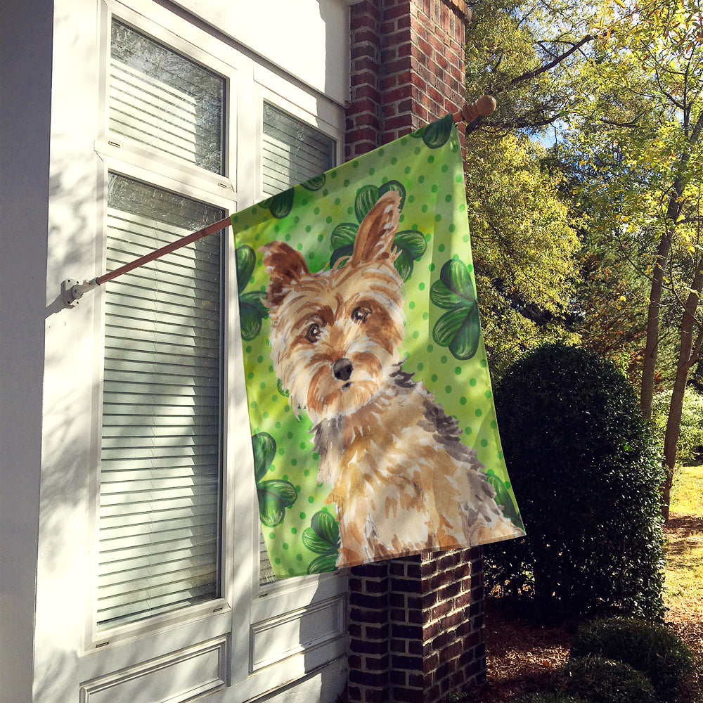 Shamrocks Yorkie Yorkshire Terrier Flag Canvas House Size CK1780CHF  the-store.com.