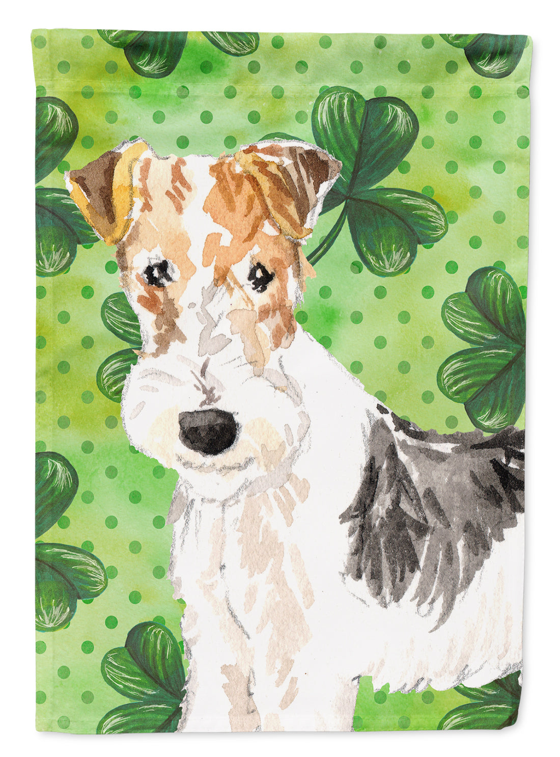 Shamrocks Fox Terrier Flag Canvas House Size CK1781CHF  the-store.com.