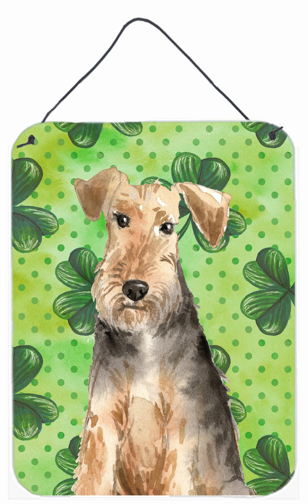 Shamrocks Welsh Terrier Wall or Door Hanging Prints CK1784DS1216 by Caroline&#39;s Treasures