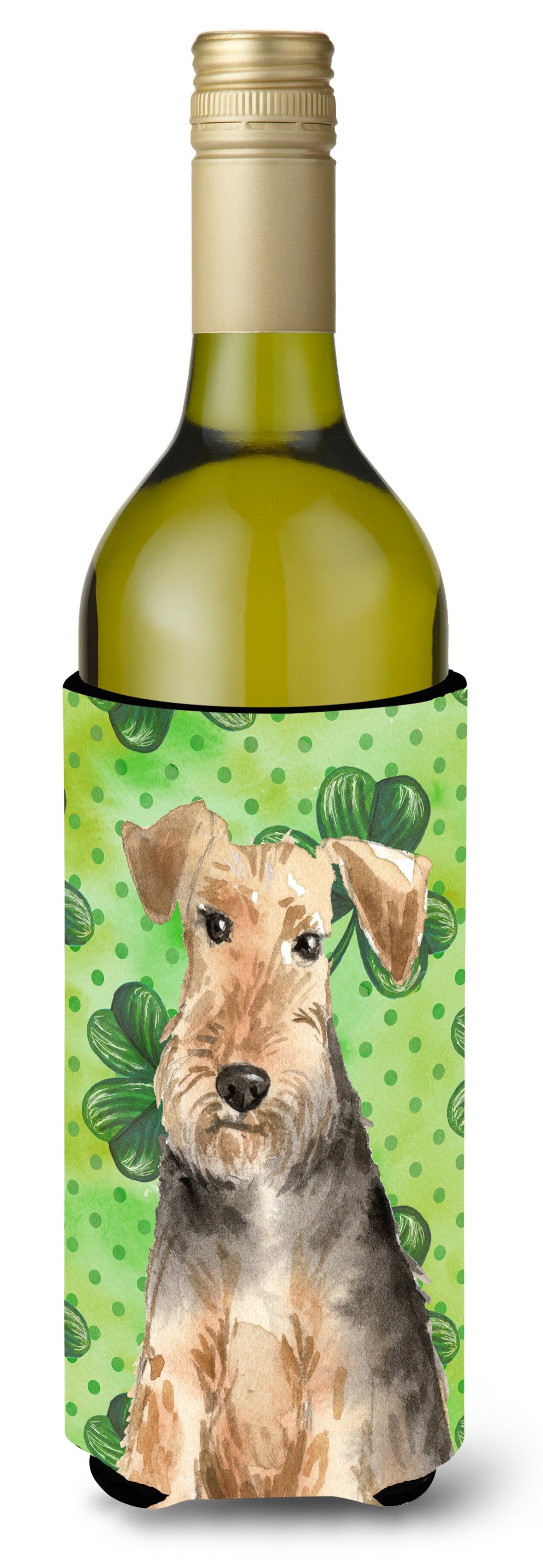 Shamrocks Welsh Terrier Wine Bottle Beverge Insulator Hugger CK1784LITERK by Caroline's Treasures