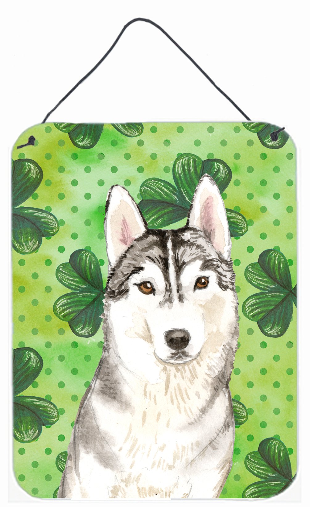 Shamrocks Siberian Husky Wall or Door Hanging Prints CK1787DS1216 by Caroline's Treasures