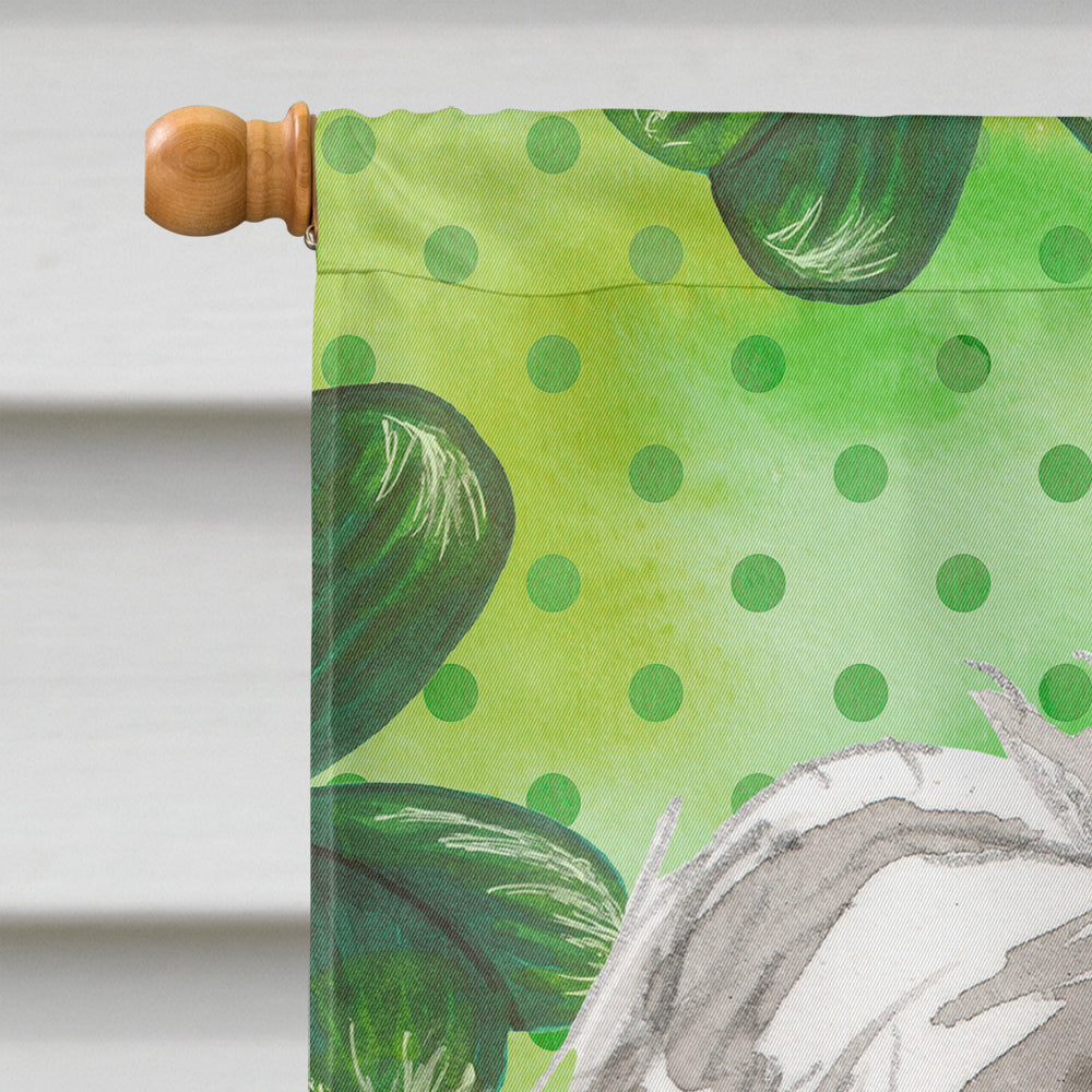 Shamrocks Shih Tzu Puppy Flag Canvas House Size CK1788CHF  the-store.com.