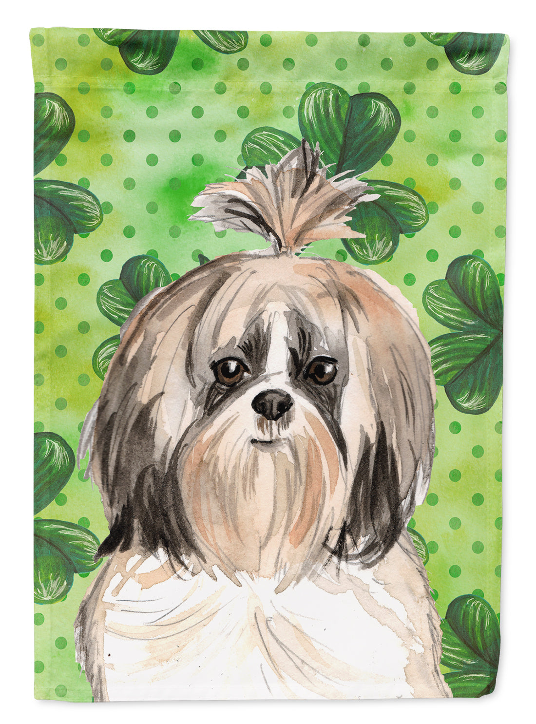 Shamrocks Shih Tzu Flag Canvas House Size CK1789CHF  the-store.com.