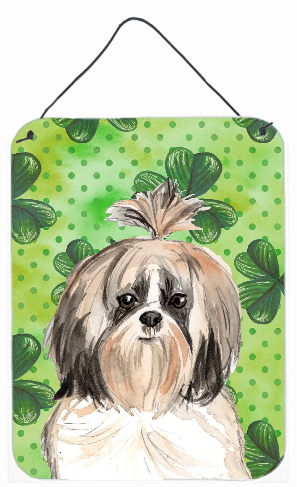 Shamrocks Shih Tzu Wall or Door Hanging Prints CK1789DS1216 by Caroline&#39;s Treasures