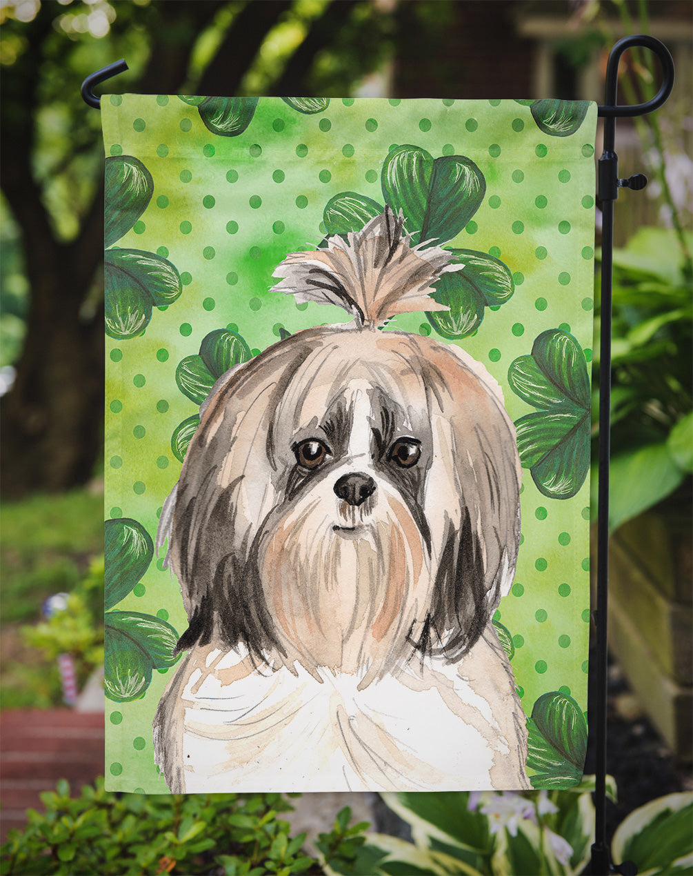 Shamrocks Shih Tzu Flag Garden Size CK1789GF  the-store.com.