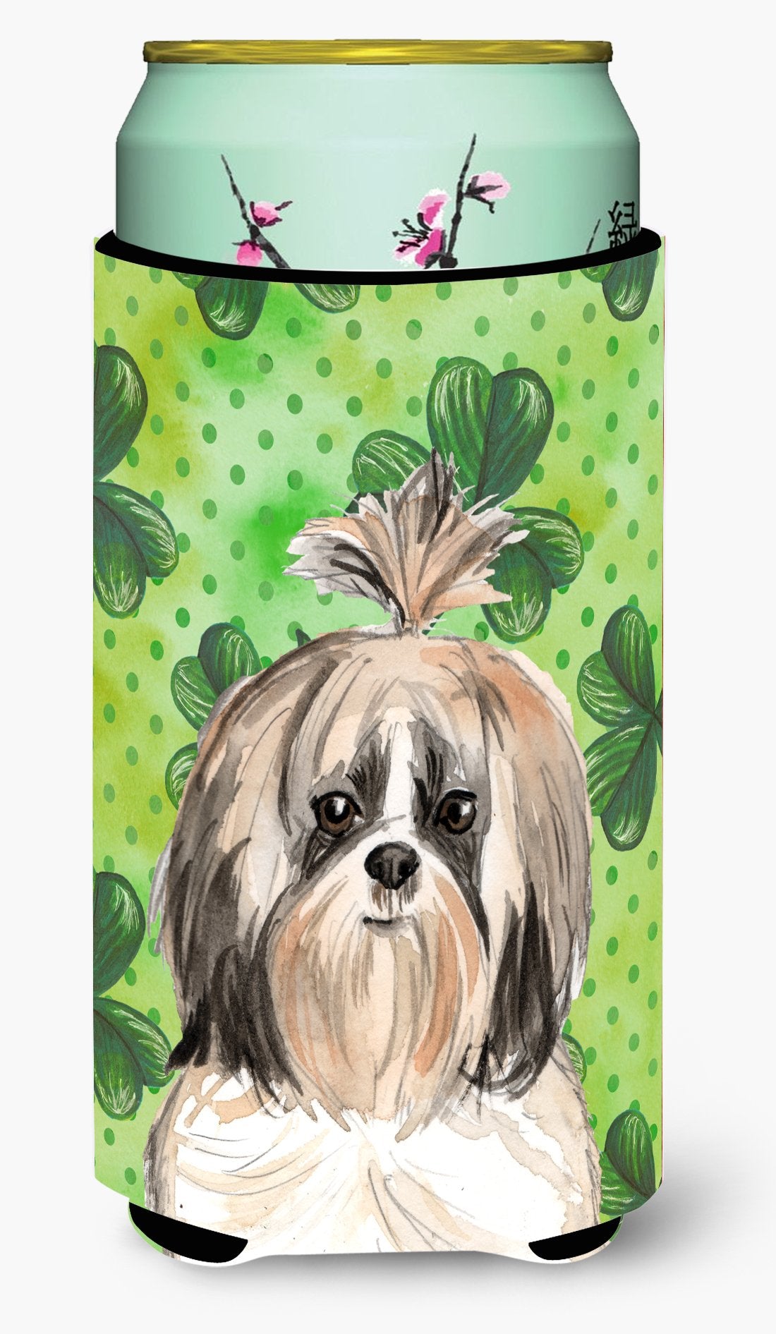 Shamrocks Shih Tzu Tall Boy Beverage Insulator Hugger CK1789TBC by Caroline's Treasures