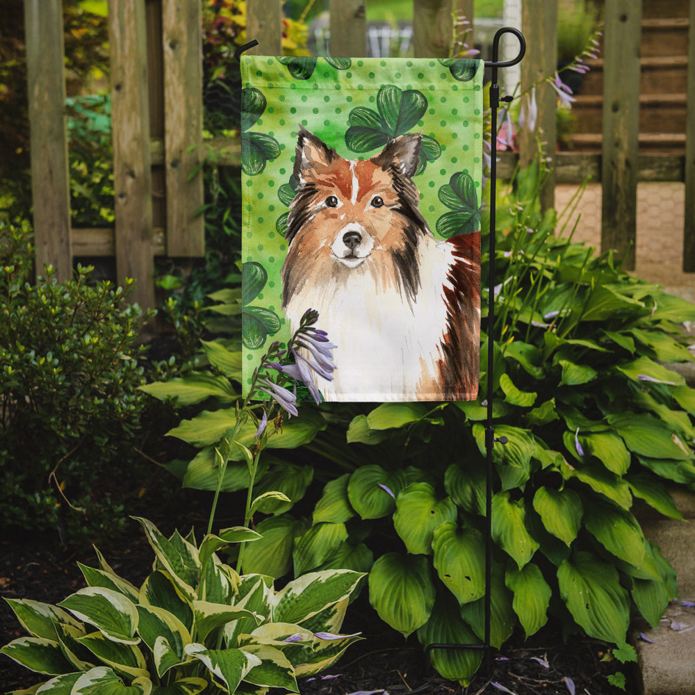 Shamrocks Sheltie Flag Garden Size CK1790GF  the-store.com.