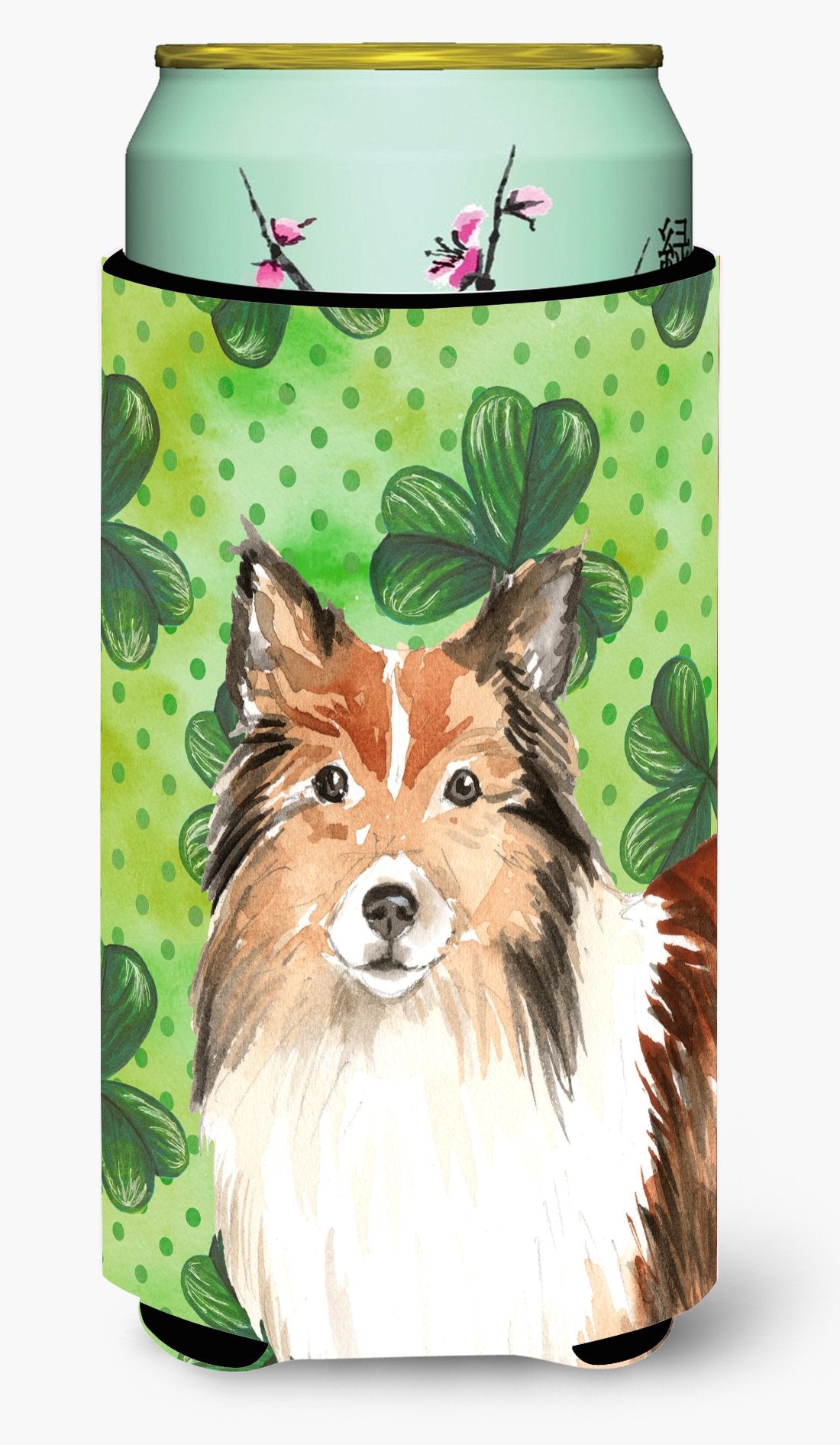 Shamrocks Sheltie Tall Boy Beverage Insulator Hugger CK1790TBC by Caroline's Treasures