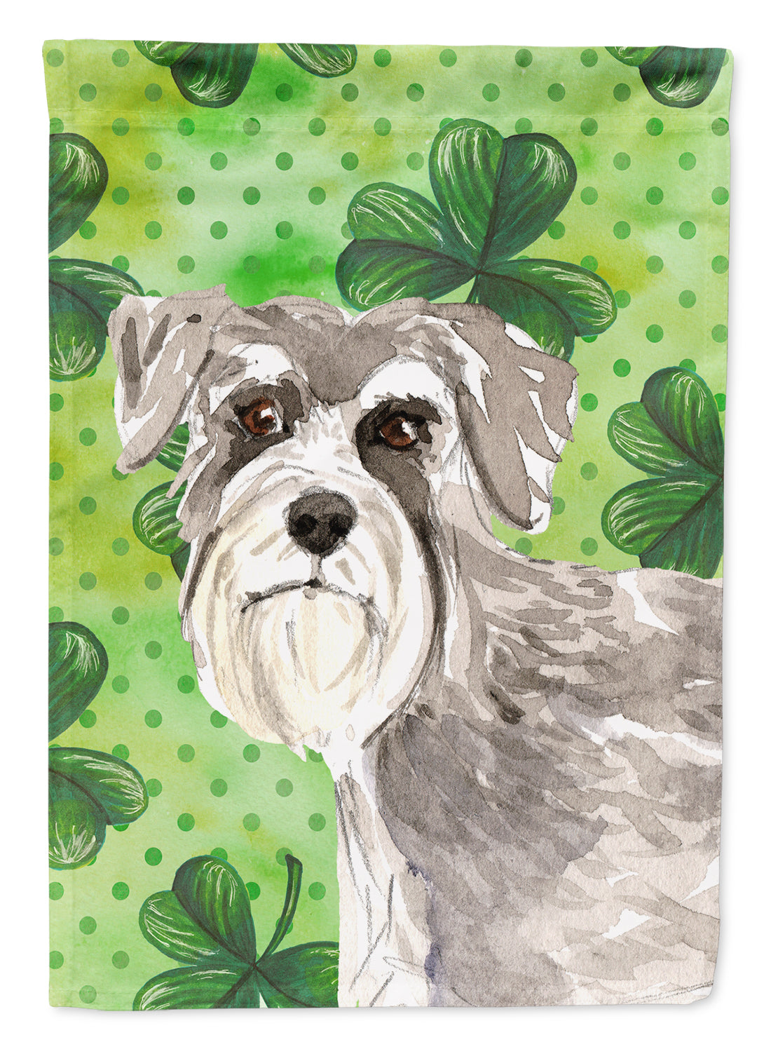 Shamrocks Schnauzer #1 Flag Canvas House Size CK1792CHF  the-store.com.