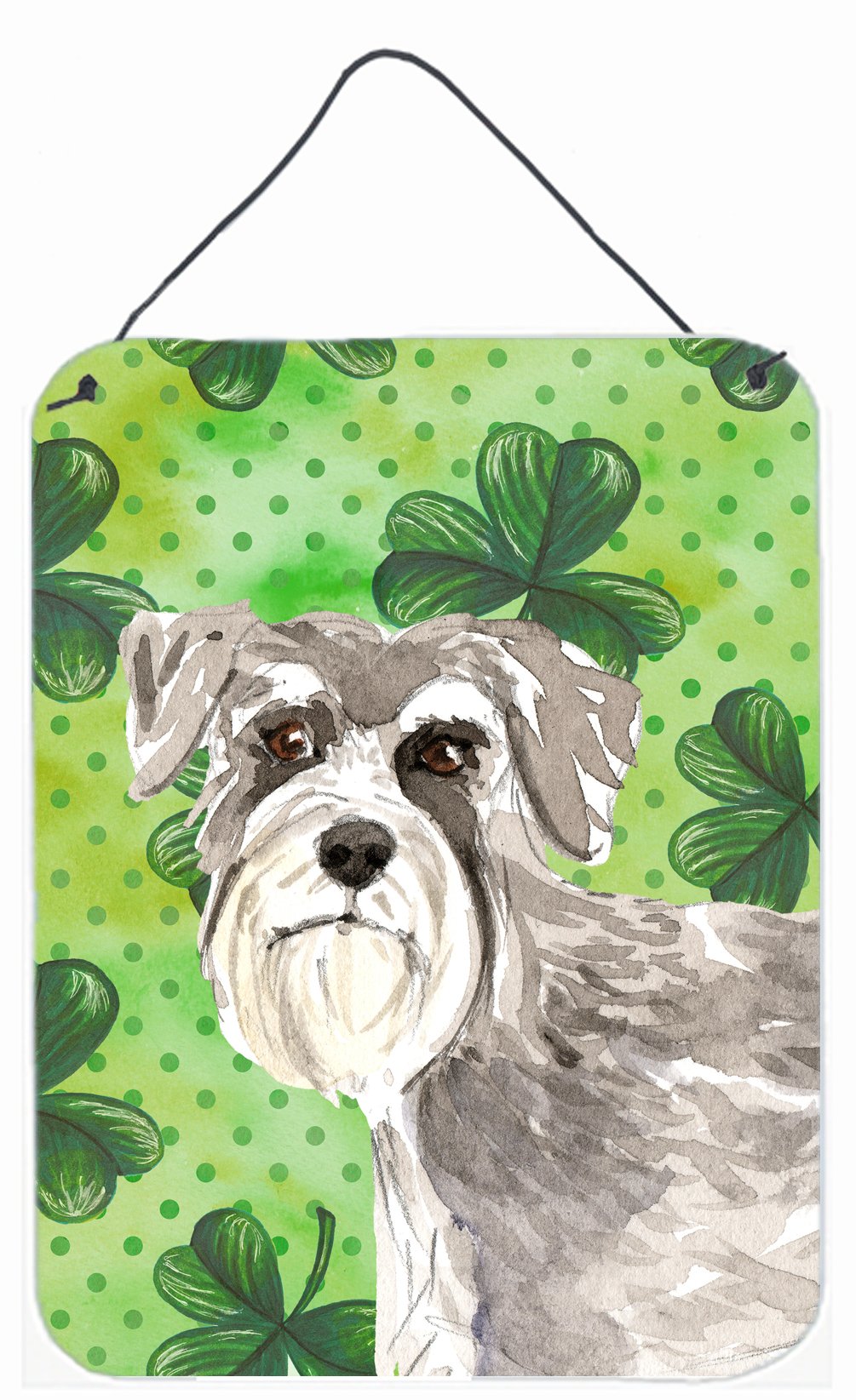 Shamrocks Schnauzer #1 Wall or Door Hanging Prints CK1792DS1216 by Caroline's Treasures