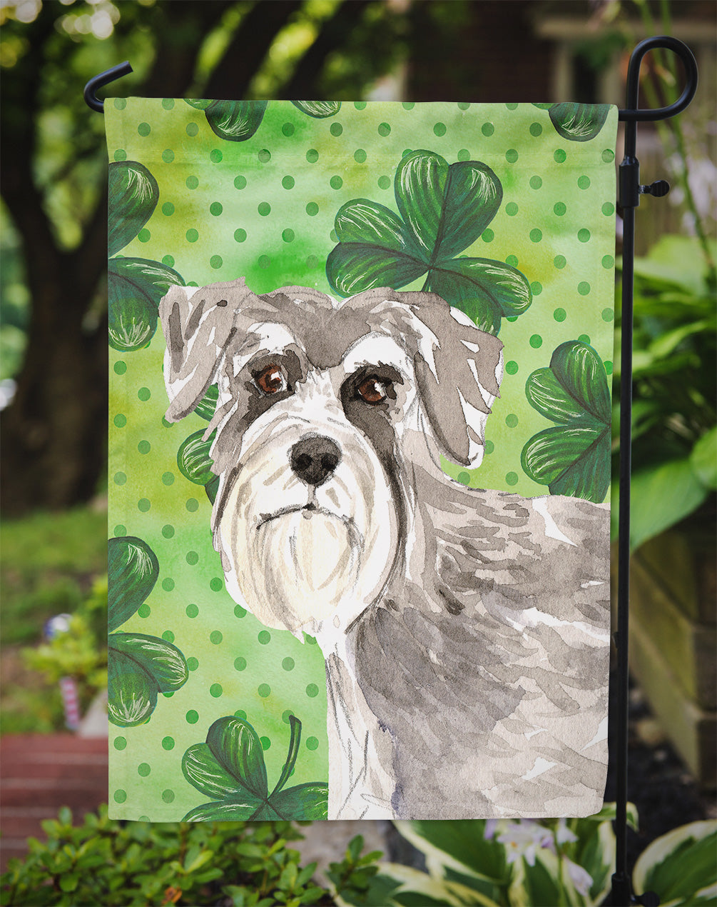 Shamrocks Schnauzer #1 Flag Garden Size CK1792GF  the-store.com.