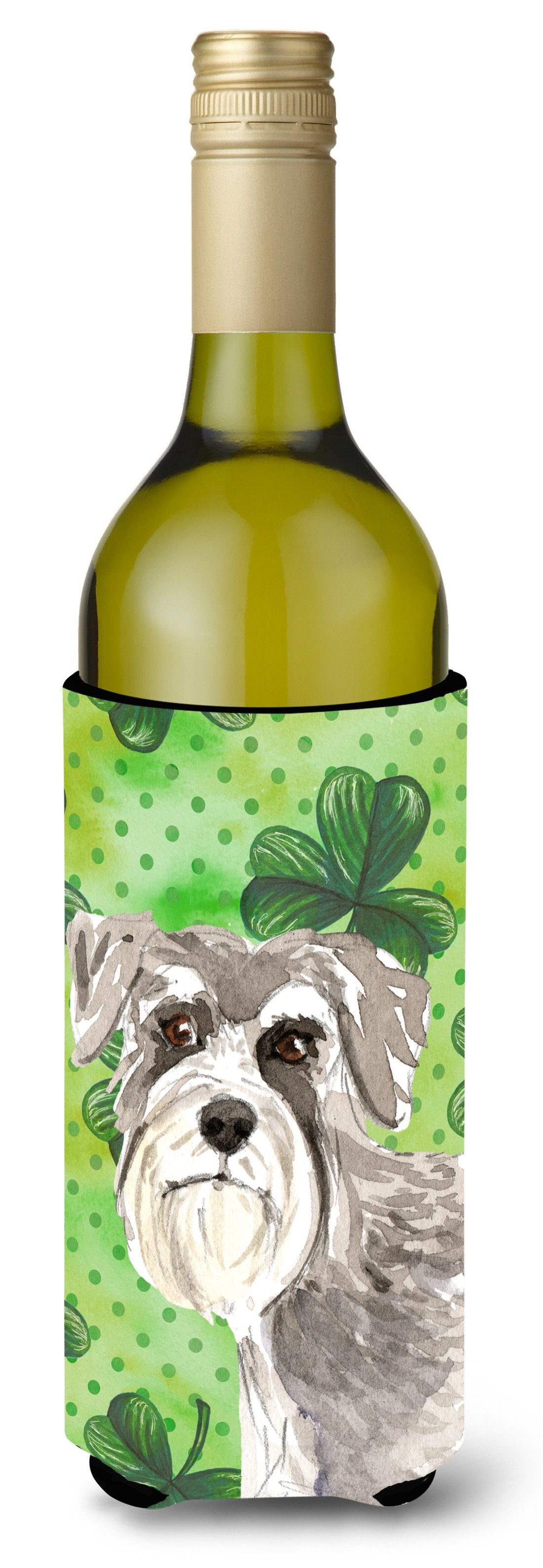 Shamrocks Schnauzer #1 Wine Bottle Beverge Insulator Hugger CK1792LITERK by Caroline's Treasures