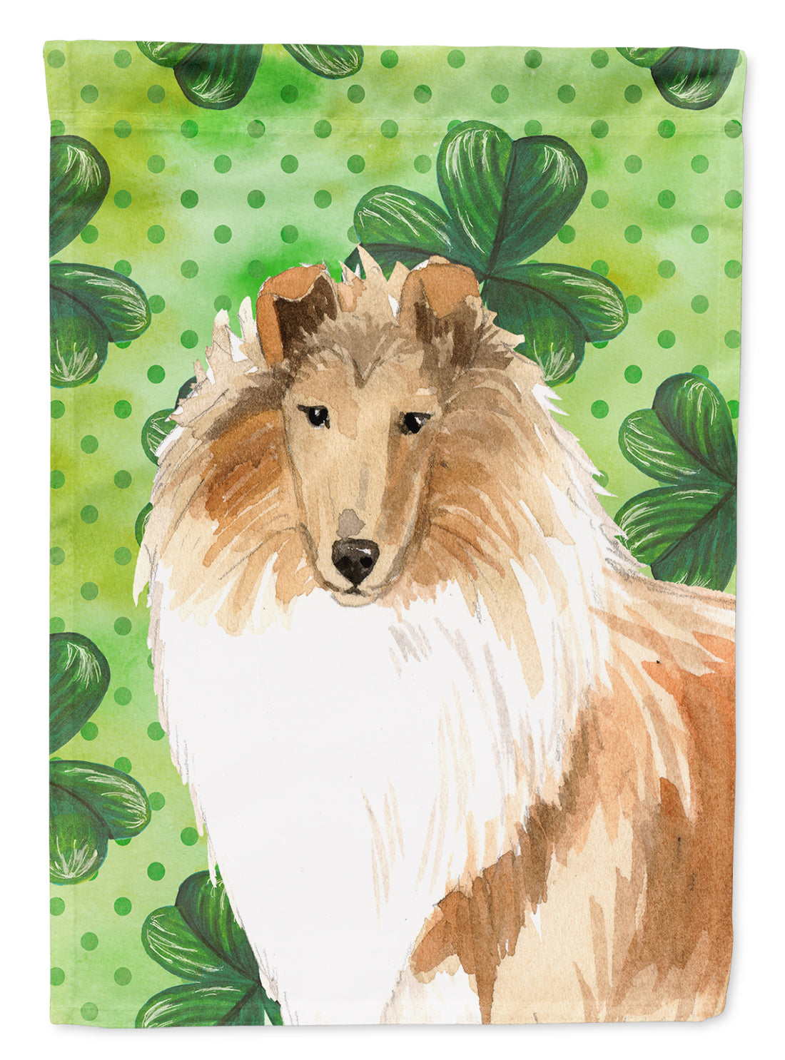 Shamrocks Rough Collie Flag Garden Size CK1793GF  the-store.com.