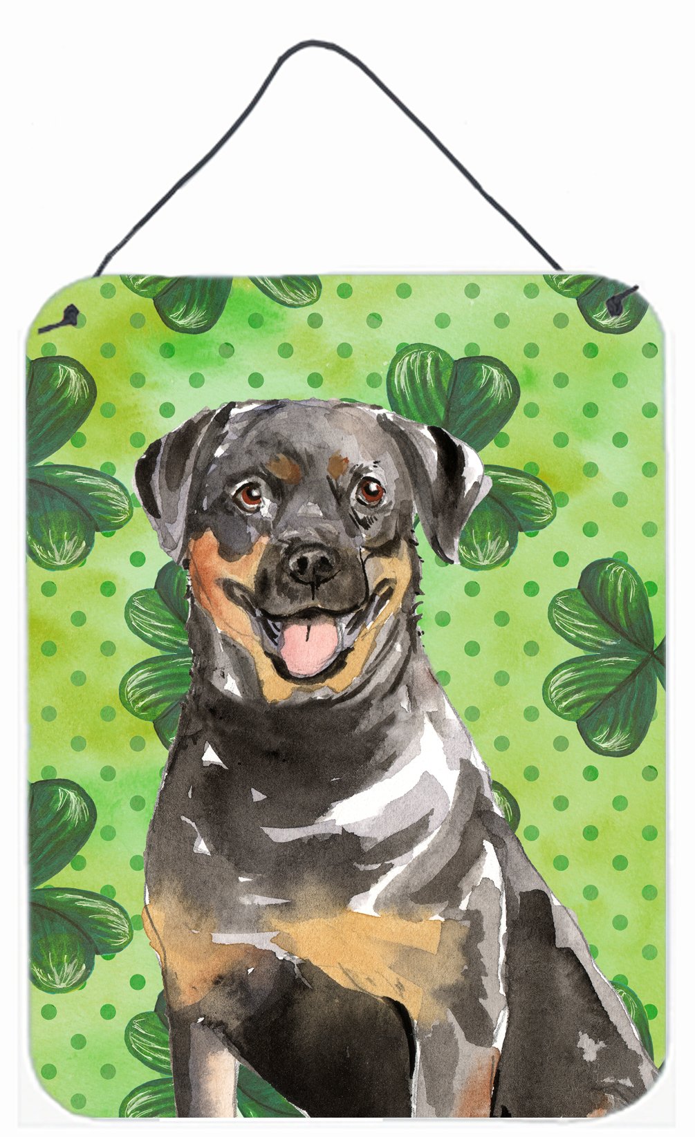 Shamrocks Rottweiler Wall or Door Hanging Prints CK1794DS1216 by Caroline's Treasures