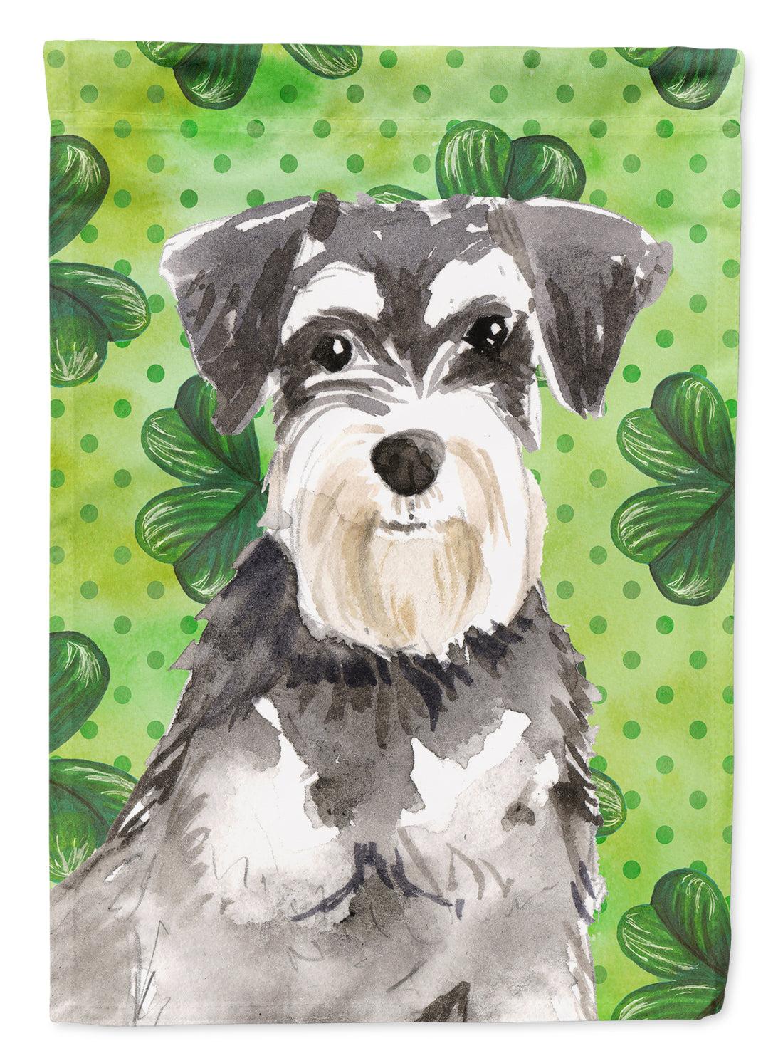 Shamrocks Schnauzer #2 Flag Canvas House Size CK1796CHF  the-store.com.